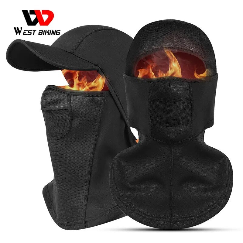 WEST BIKING Winter Sport Face Cover Warm Fleece Cycling Cap Bike Neck Warmer Men Women Running Scarf Ski Motorcycle Head Cap Hat