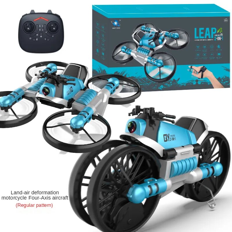 RC Drone 2.4G Deformable Motorcycle Foldable Remote Control Plane WiFi Quadcopter Drones with Camera Hd  Rc Helicopter Gifts Toy