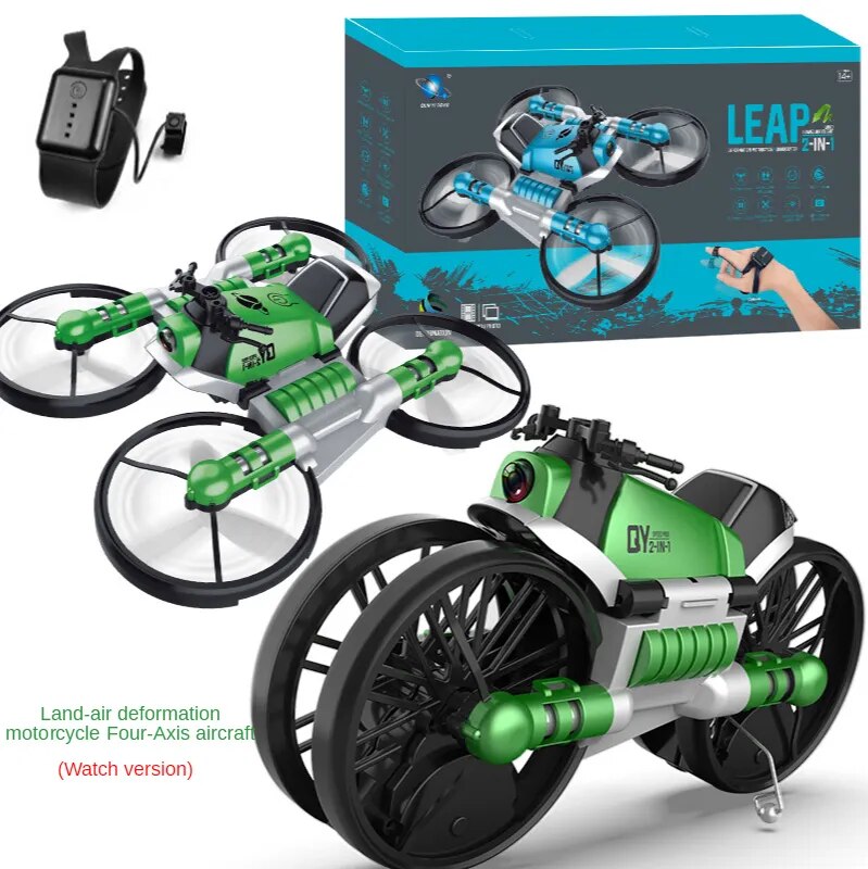 RC Drone 2.4G Deformable Motorcycle Foldable Remote Control Plane WiFi Quadcopter Drones with Camera Hd  Rc Helicopter Gifts Toy