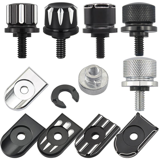 Motorcycle Rear Fender Seat Bolt Screw Nut Tab Kit Mount Knob Cover For Harley Motorbikes '96-Later Hardware Universal