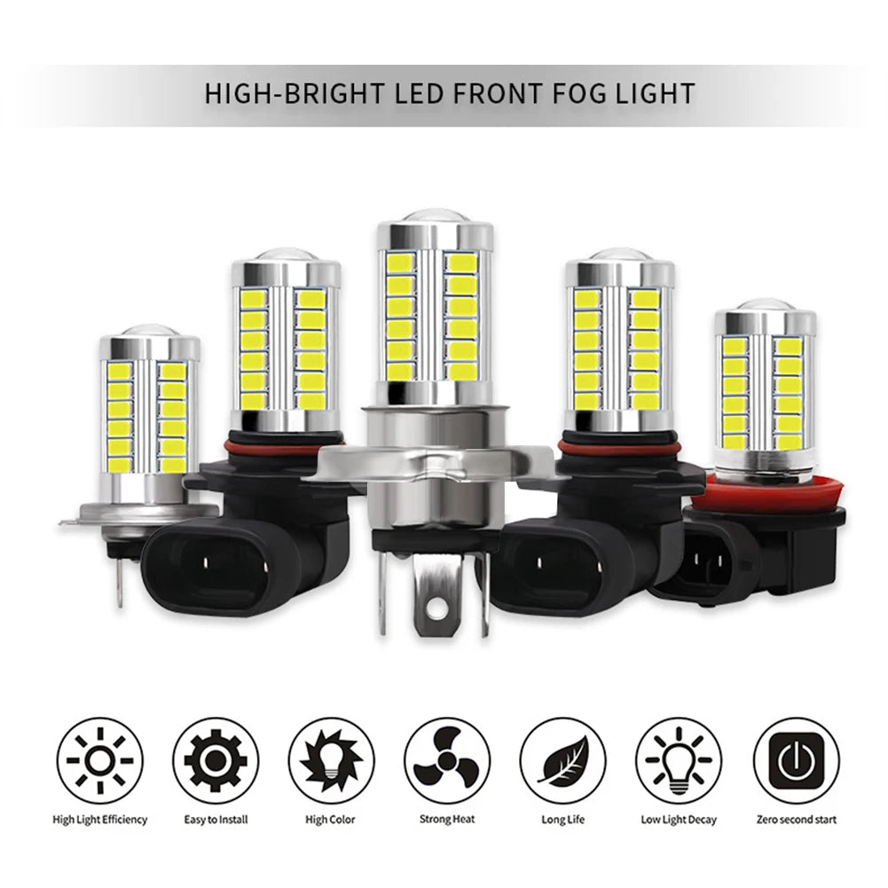 H11 H8 H10 9005 9006 H1H3 H7 H4 H16 Fog Lights Bulb 1100LM 6000K White light Car Driving Running Lamp Auto Leds DC 12V-28V