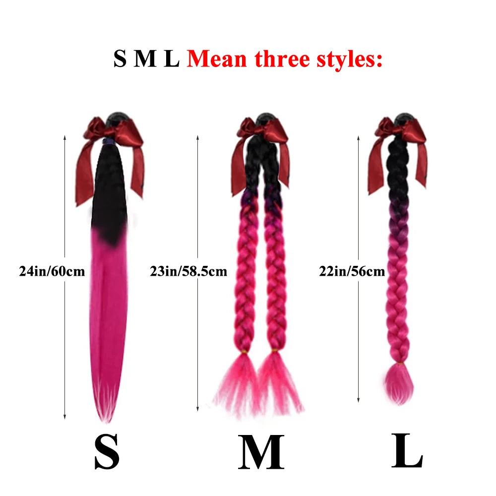 New Motorcycle Helmet Braids Woman Braids Wig For Motorbike Helmet Multicolor Twist Dual Pigtail Ponytail Christmas Present Gift